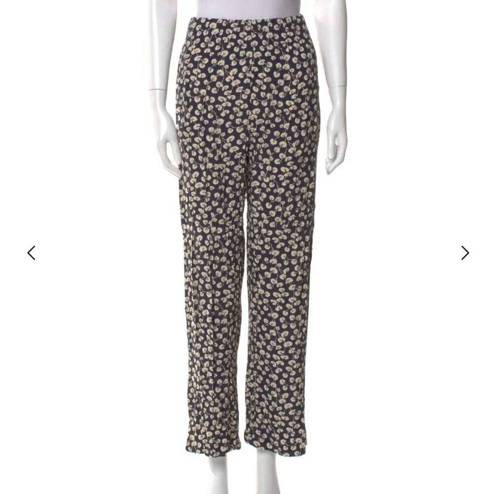 Ganni Floral Print Straight Leg Pants